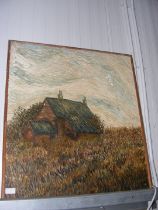 An impressionist oil of country cottage with Royal