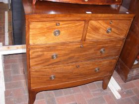 An early 19th century mahogany chest of two short