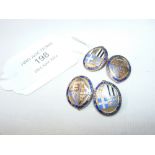 A pair of enamelled 9ct gold gents cufflinks