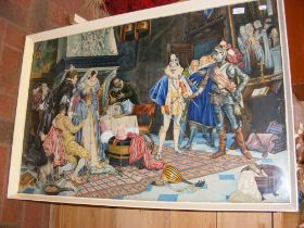 W. CUTHBERT - large watercolour depicting Death of