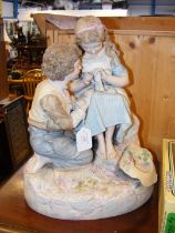 A large continental porcelain figural statue of bo