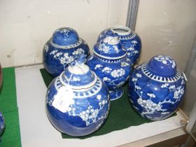 A Chinese blue and white ginger jar and cover, tog