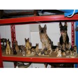 Assorted ceramic dog ornaments including Beswick