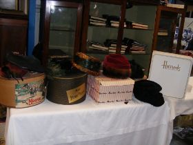 Five hat boxes vintage hats