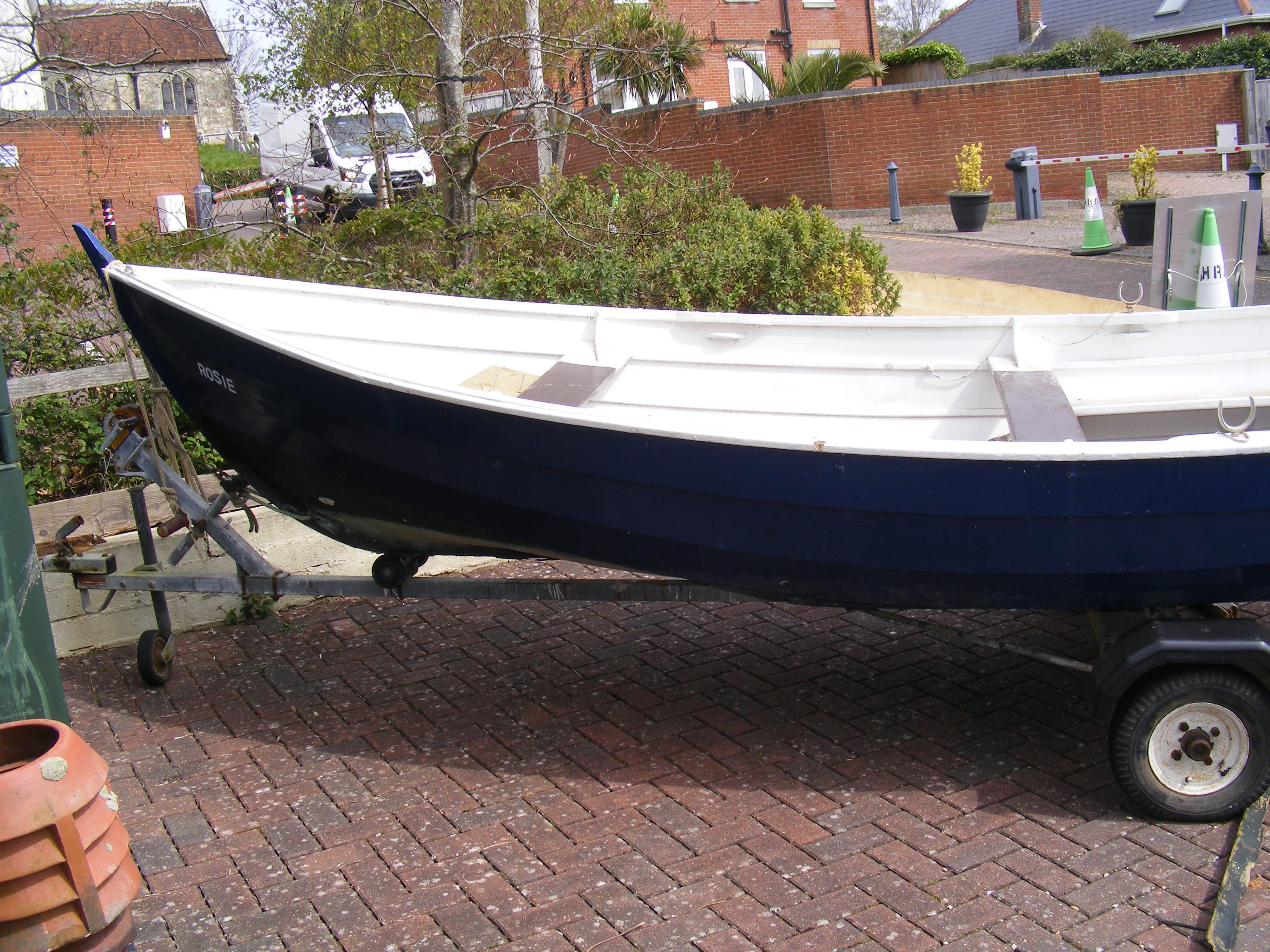 A 5m wooden fishing boat 'Rosie' - with trailer an - Image 14 of 42