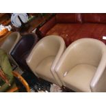 Four leather style tub chairs