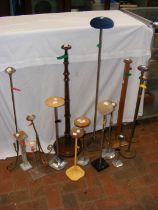 Four chrome base hat stands, together with other h