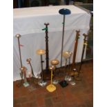 Four chrome base hat stands, together with other h