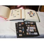 A collection of Greek stamps in two albums