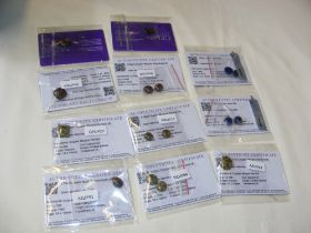Eleven cabochons - various stones with certificate