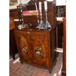 An Edwardian hand painted chiffonier - 90cms wide