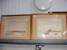 A pair of HAROLD SHEATH watercolours - harbour sce