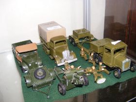 Die cast army vehicles, including Britains togethe