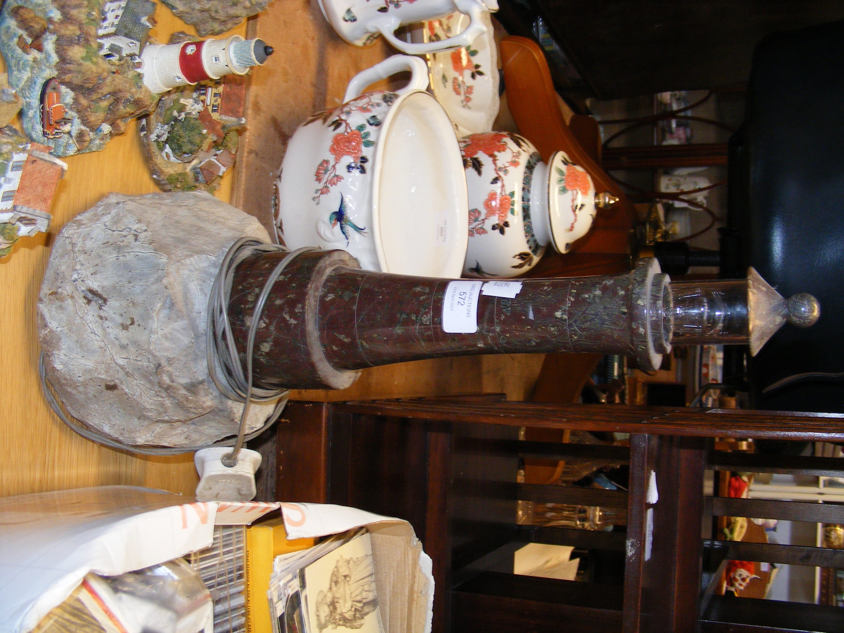 A stylish stone lighthouse table lamp