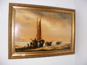KENNETH HAMMOND - a gilt framed oil on canvas of f