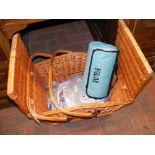 A Fortnum & Mason picnic basket and blanket, toget