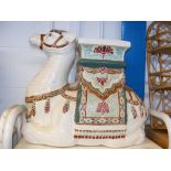 A large ceramic camel plantstand/stool