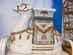 A large ceramic camel plantstand/stool