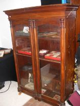 A Victorian mahogany glazed bookcase top