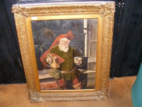 A 19th century oil on canvas portrait of Falstaff