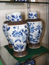 Three satsuma style crackle glaze Chinese vases -