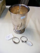 A silver plated French vase together with two Tiff