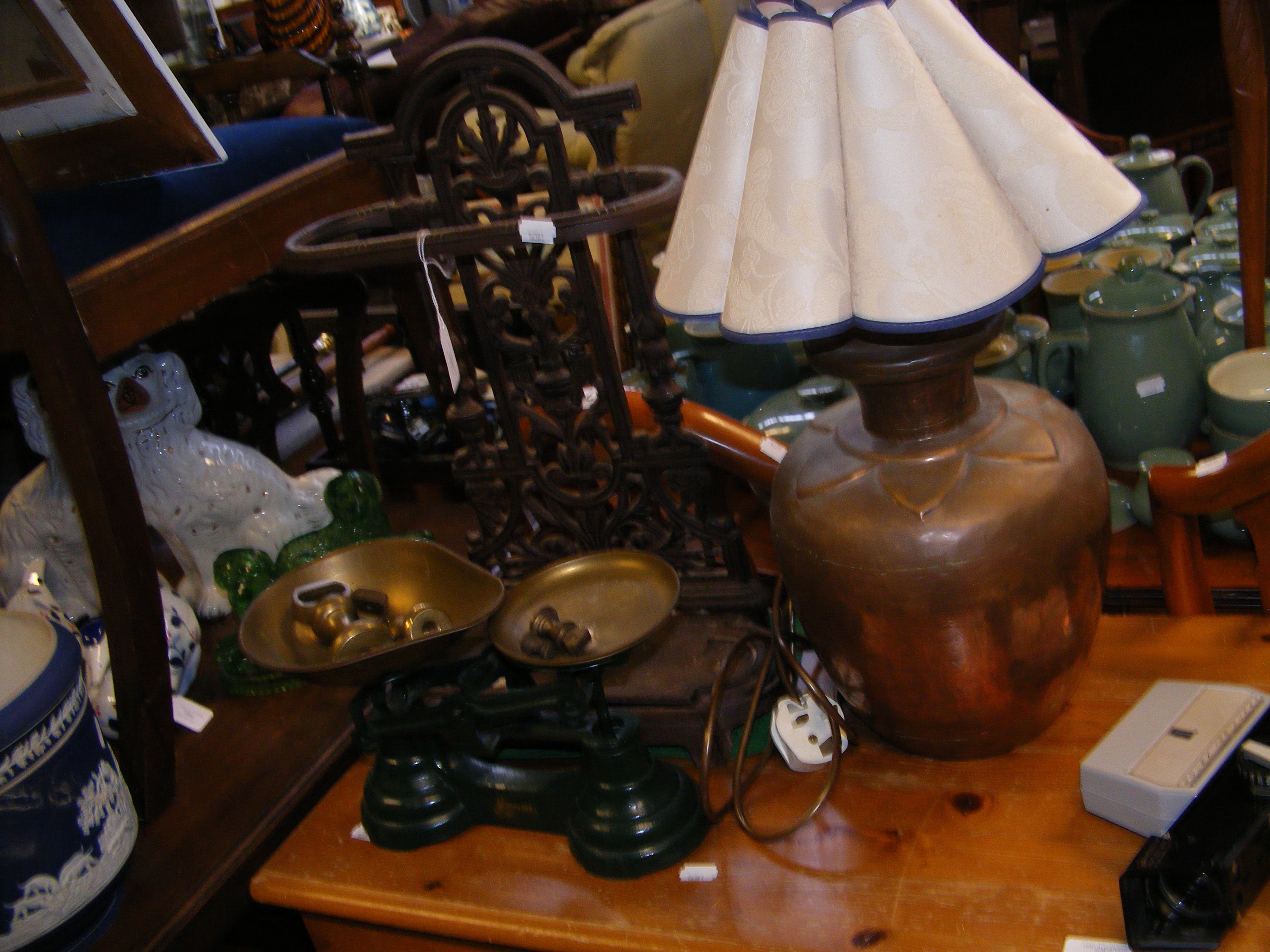 An Arts & Crafts style copper table lamp, vintage