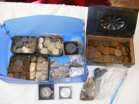 A collection of assorted English coins