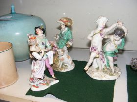 A Continental porcelain figure of dancing couple t