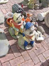 Bill and Ben constituted stone garden ornaments, t