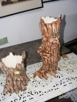 Two 'tree figure' ceramic vases