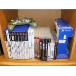 An assortment of video games, including PlayStatio