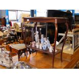 A mahogany two tier occasional table, together wit