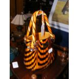 A vintage Vincenza - amber with black stripes - gl