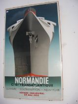 A vintage French poster depicting the liner Norman