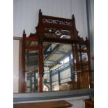 A Victorian mahogany overmantel mirror