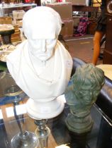 A Parian bust of The Duke of Wellington - raised o
