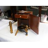 A Negretti & Zambra simple microscope with various