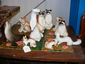 A selection of ceramic USSR animals