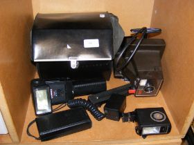 Vintage photographic equipment, including Super Sw