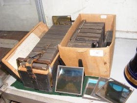 A selection of Victorian magic lantern slides, all