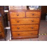 A Victorian mahogany chest of two short and three