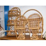 Assorted bamboo and cane furniture items