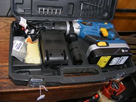 A Work Zone 24V cordless hammer drill in case