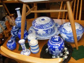 Assorted blue and white ware