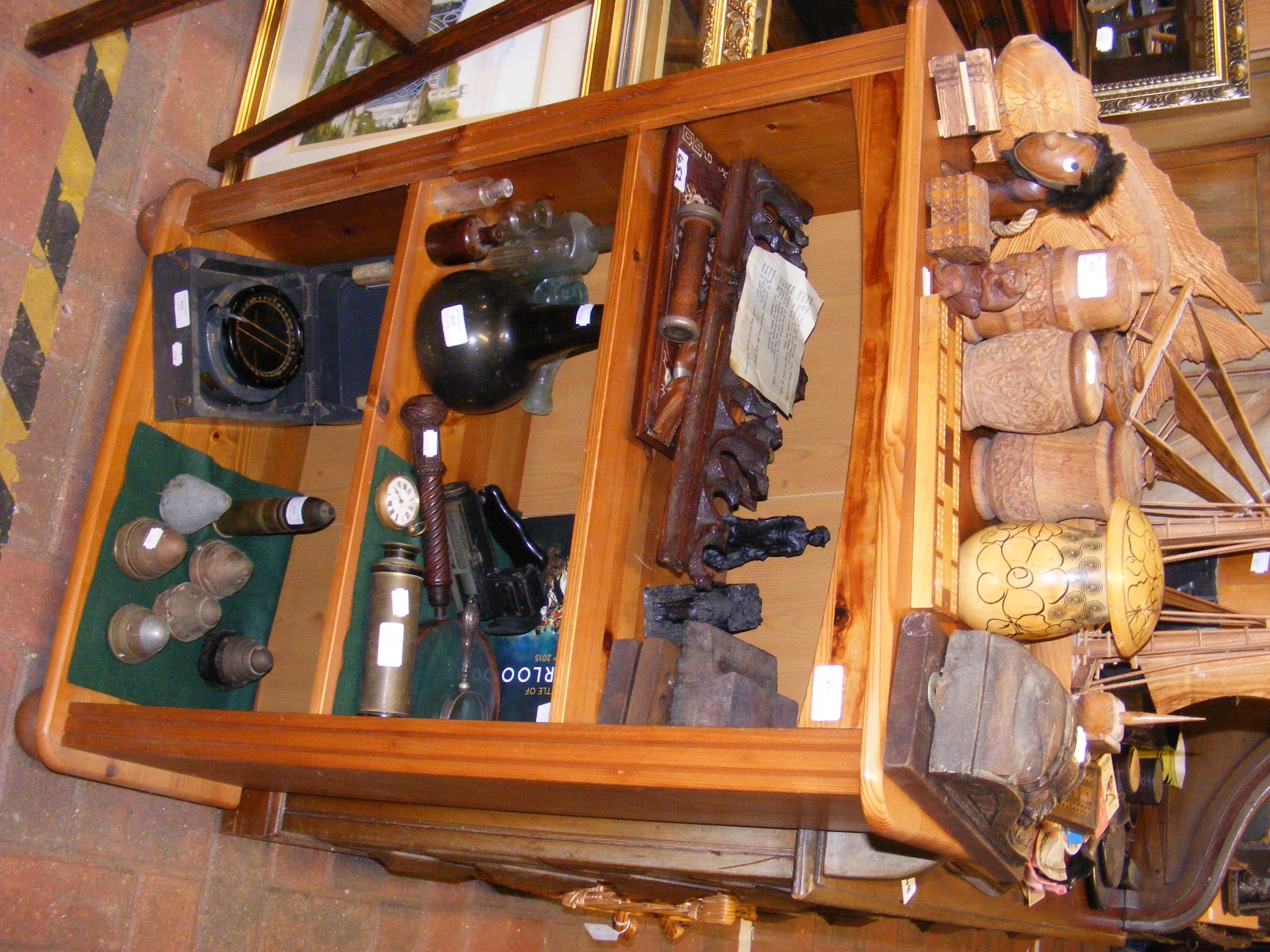 A contemporary pine bookcase consisting of three s