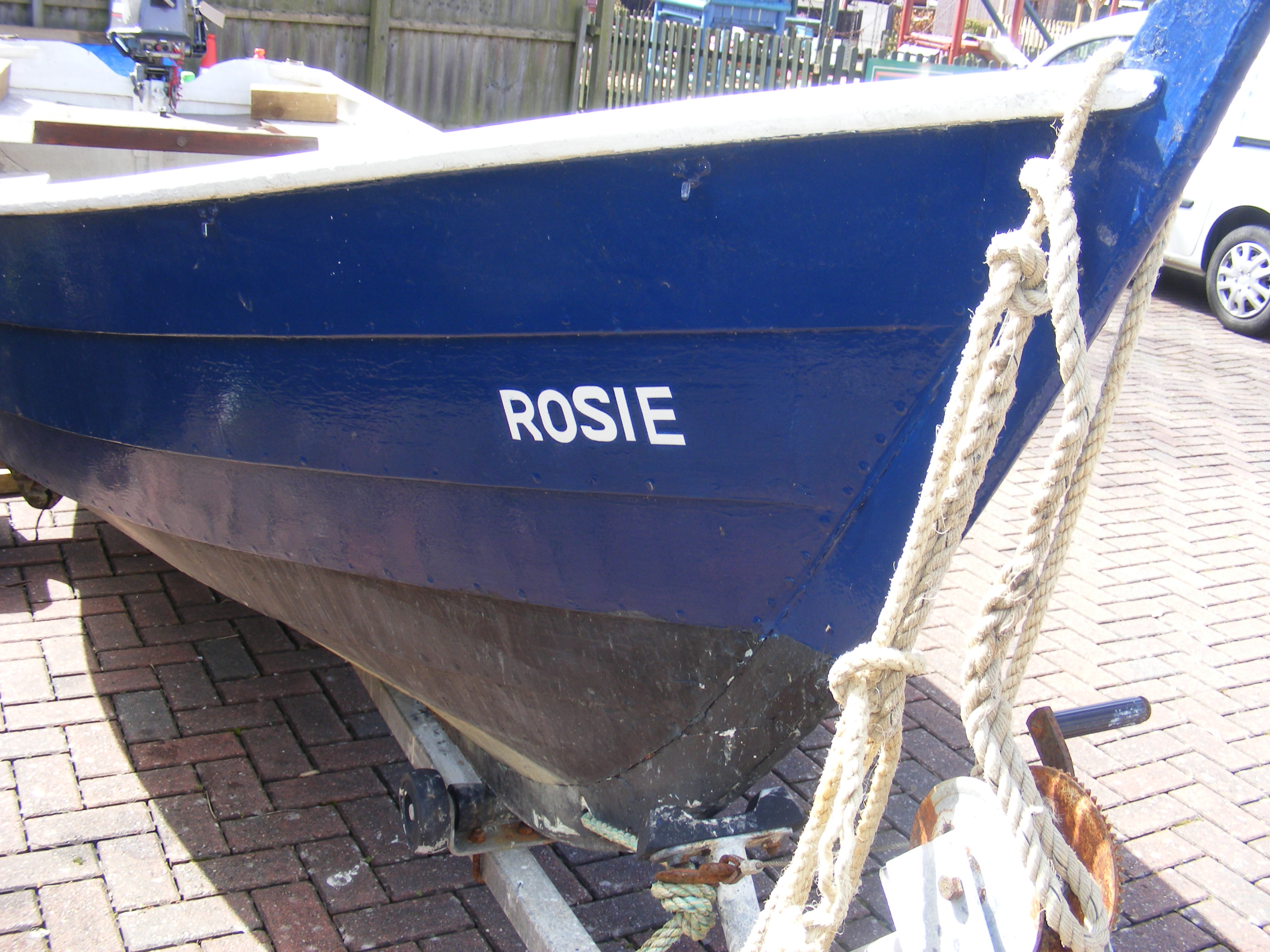A 5m wooden fishing boat 'Rosie' - with trailer an - Image 9 of 42