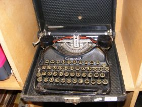 A vintage Corona typewriter in case