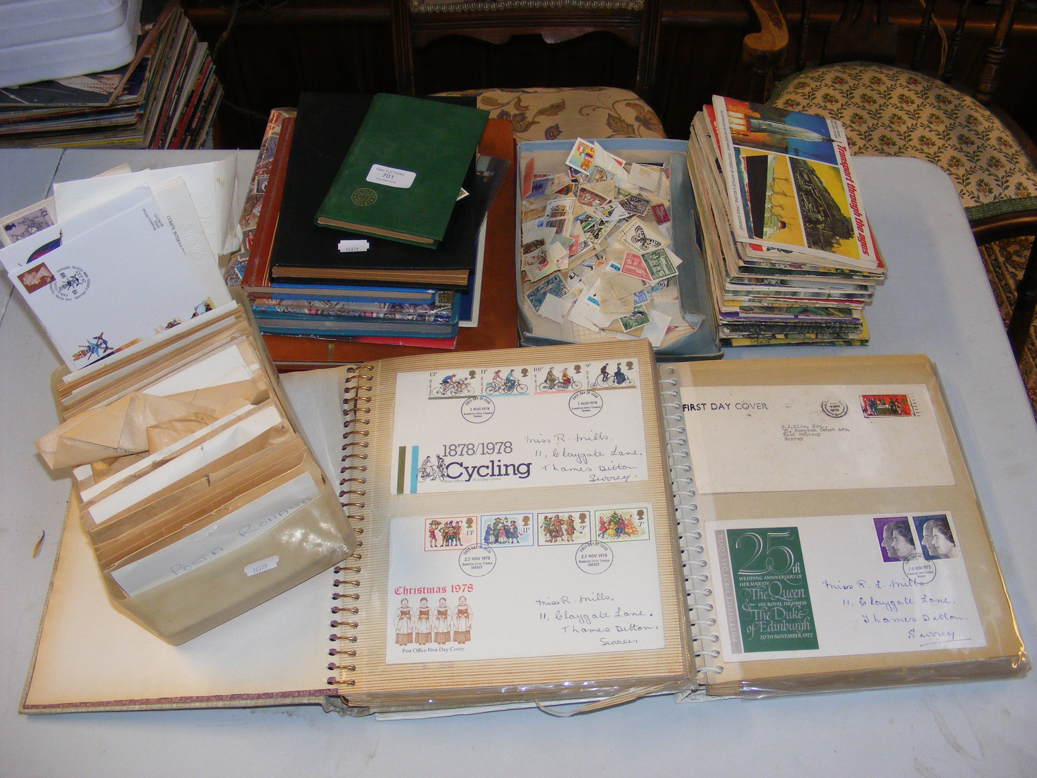 An assortment of philatelic material, including st