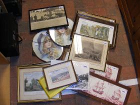 Two framed sets of Victorian tiles, together with